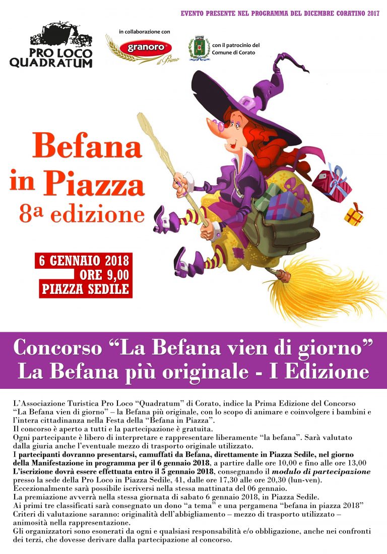 Corato (BA) – Concorso “La Befana vien di giorno” – la Befana più originale