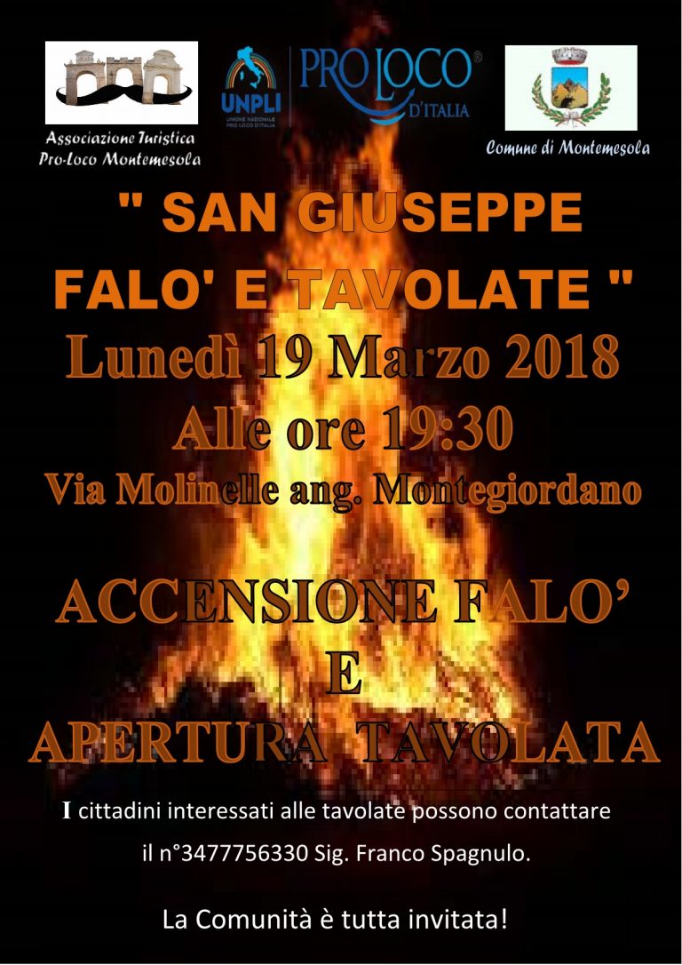 Montemesola (TA) – falò di San Giuseppe e tavolate