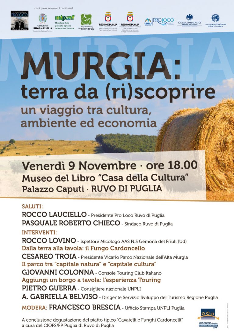 Ruvo di Puglia (BA) – Murgia: Terra da (ri)scoprire” – presentazione della Sagra del Fungo Cardoncello