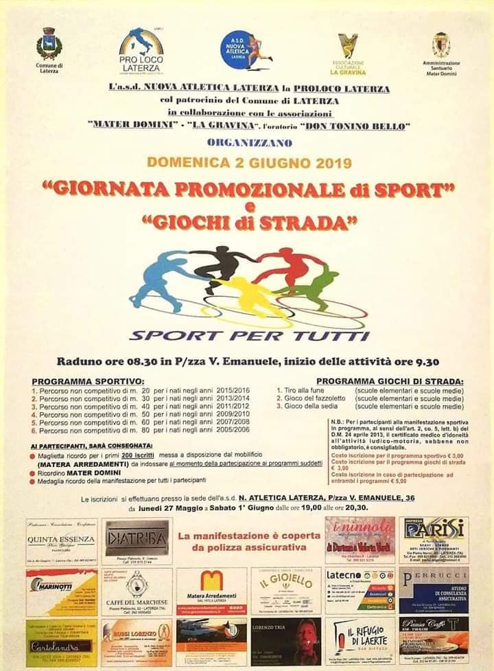 Laterza (BA) – Giornata Nazionale delle Pro Loco – Sport per tutti