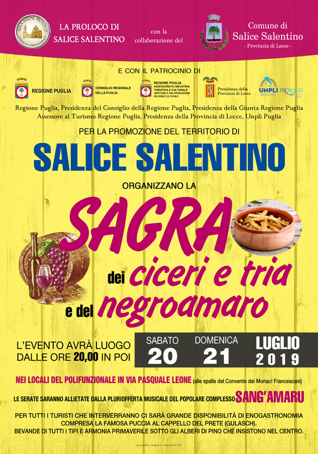 Salice Salentino (LE) – Sagra dei ciceri e tria e del Negroamaro