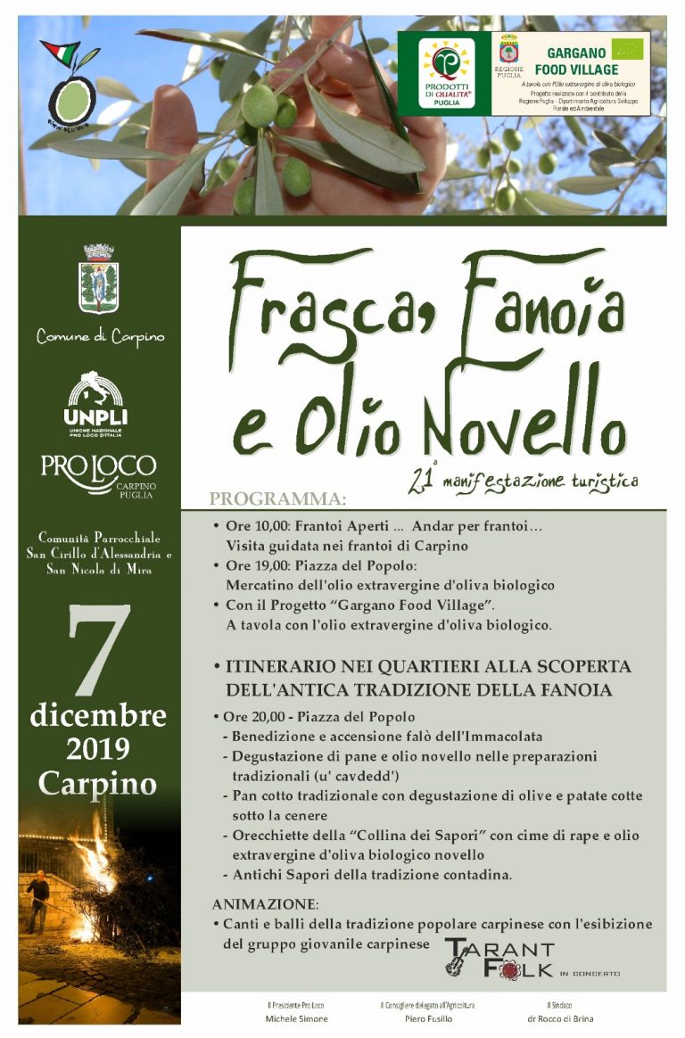 Carpino (FG) – “Frasca, Fanoia e  Olio Novello” 21a edizione