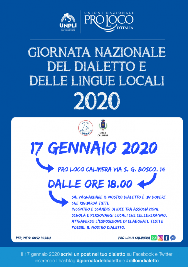 Calimera (LE) – Giornata Nazionale del dialetto e delle lingue locali