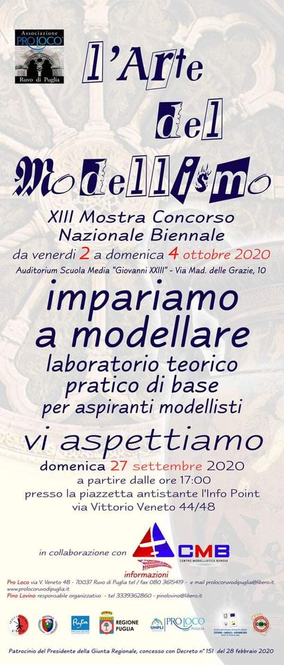 Ruvo di Puglia (BA) – L’Arte del Modellismo – Corso Teorico-pratico per aspiranti modellisti