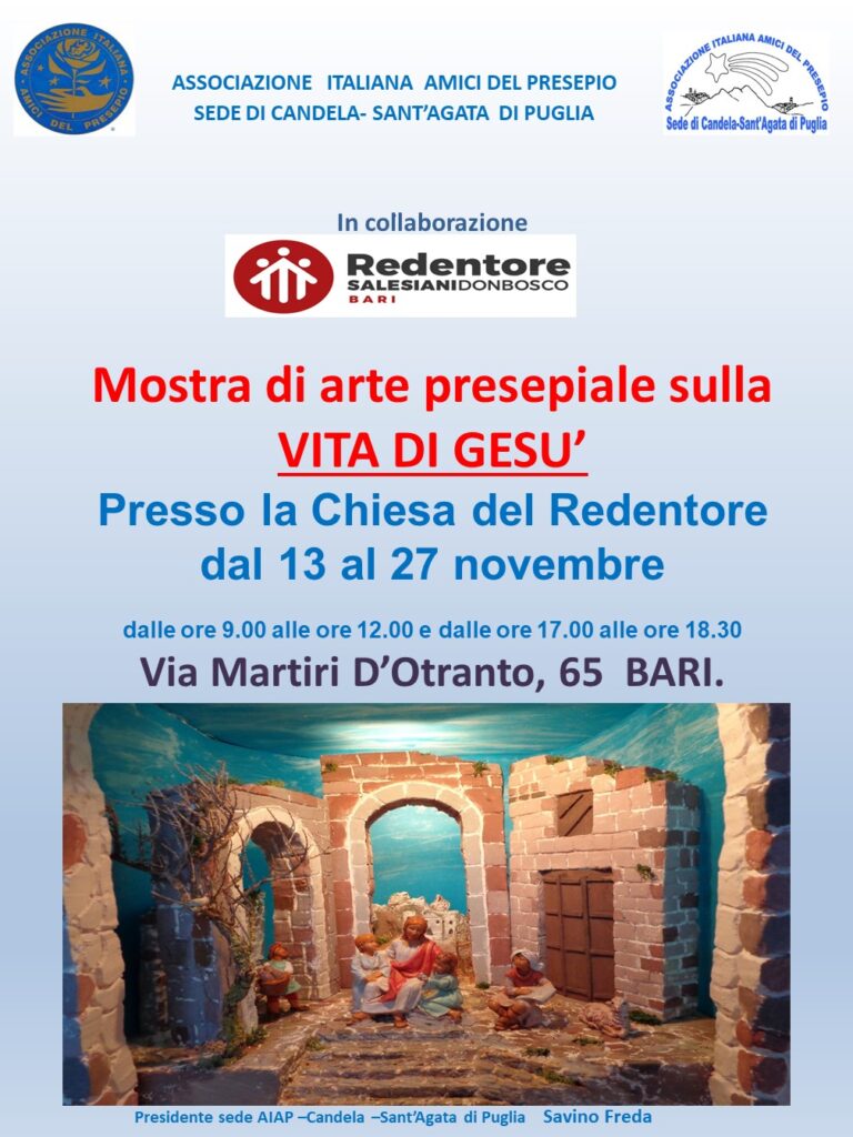 Sant’Agata di Puglia (FG) – Mostra d’arte presepiale sulla vita di Gesù