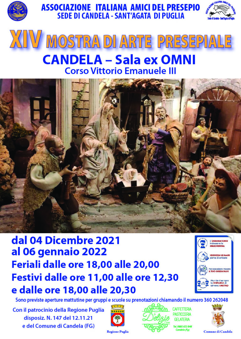 Sant’Agata di Puglia (FG): Mostra di arte presepiale: la magia del presepe presso la sede  AIAP  Candela Sant’Agata di Puglia