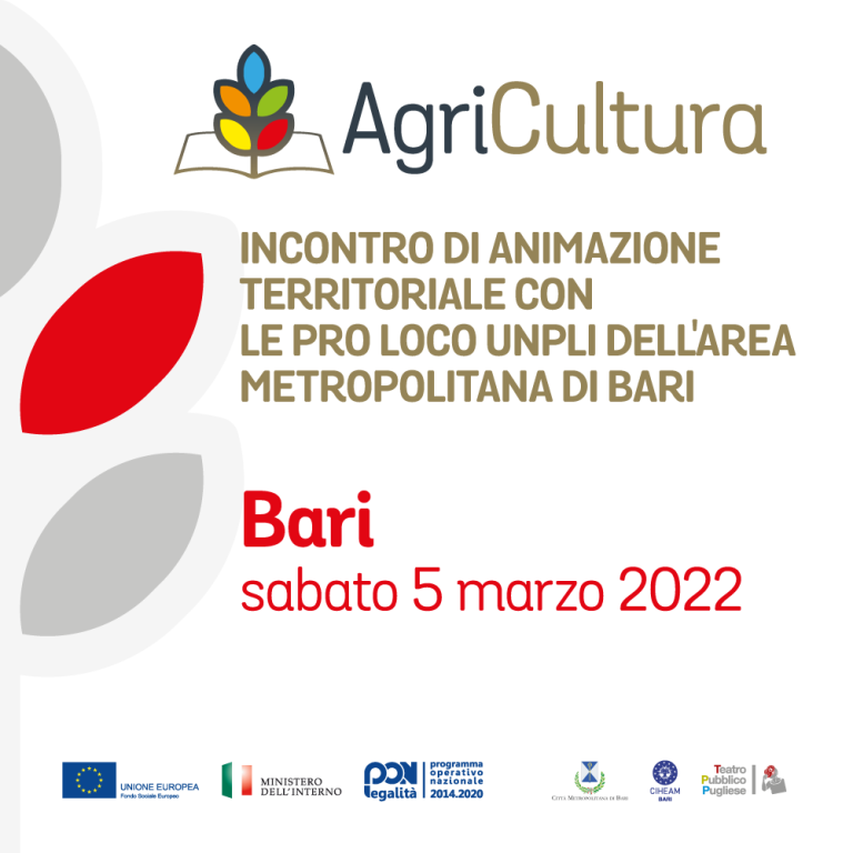 Incontro di Animazione Territoriale con le Pro Loco UNPLI dell’Area Metropolitana di Bari