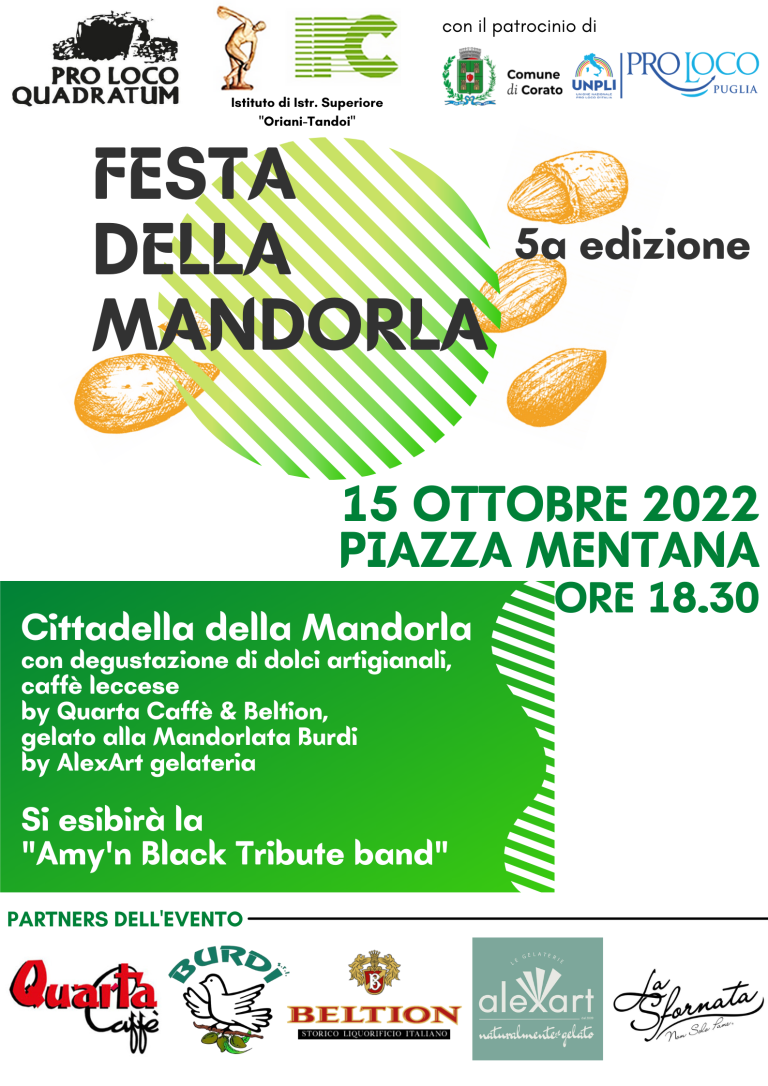Corato (BA): la 5a edizione della Festa della Mandorla arriva a Piazza Mentana