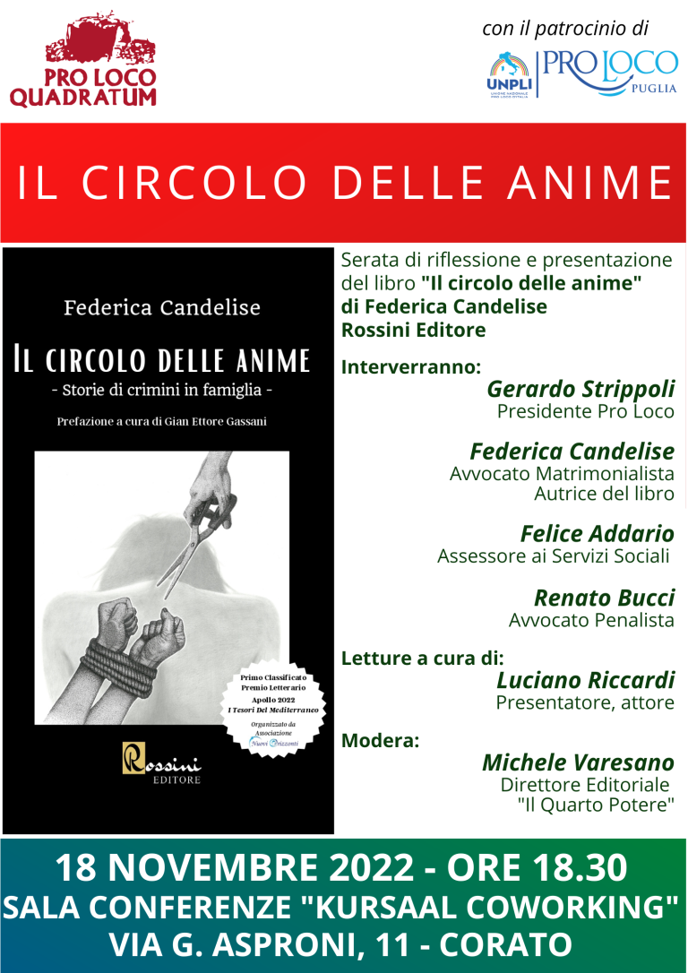 Corato (BA): La Pro Loco “Quadratum” presenta “Il circolo delle anime”