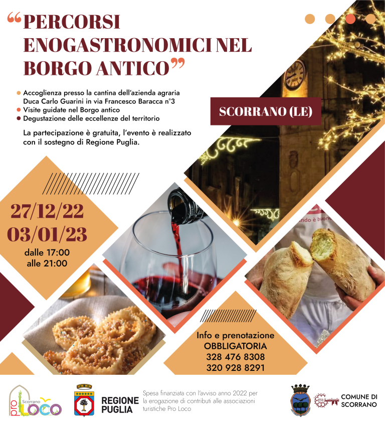 Scorrano (LE): Percorsi enogastronomici del Borgo Antico