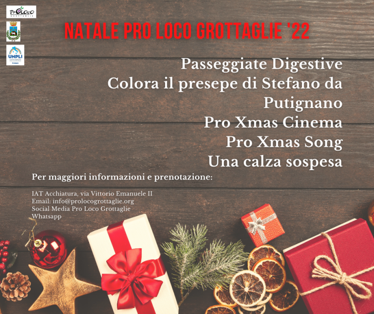 Grottaglie (TA) – Natale Pro Loco Grottaglie 2022 tra passeggiate digestive, presepi e donazioni