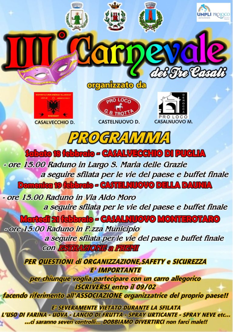 III Edizione “Il Carnevale dei Tre Casali”