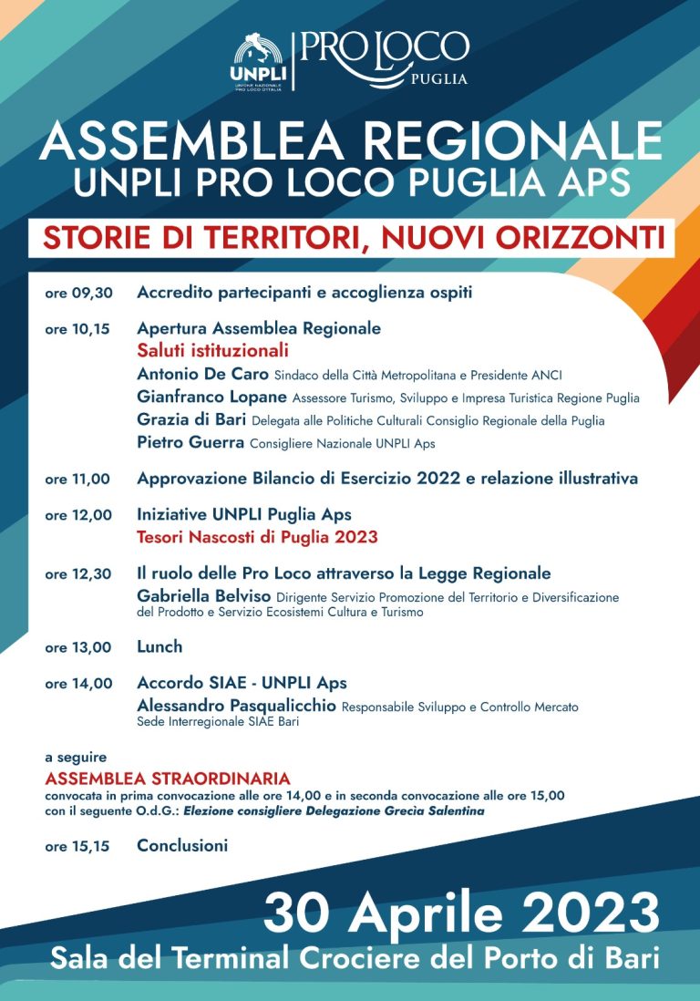 Assemblea Regionale UNPLI Pro Loco Puglia APS