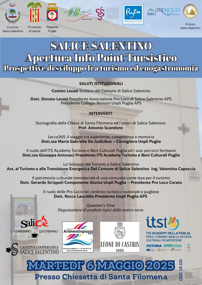 Salice Salentino (LE): Apertura Infopoint turistico