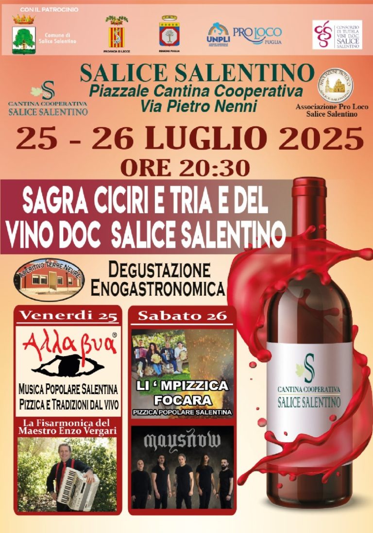 Salice Salentino (LE) – Sagra ciciri e tria e del Vino doc Salice Salentino